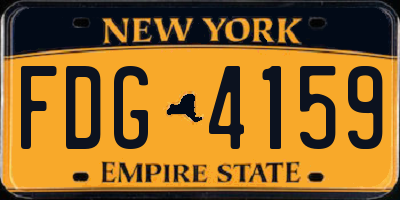 NY license plate FDG4159
