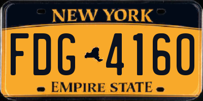 NY license plate FDG4160
