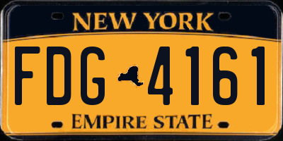 NY license plate FDG4161