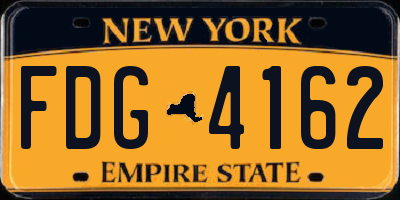 NY license plate FDG4162