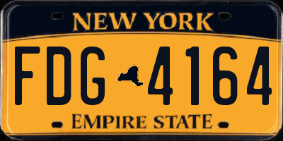 NY license plate FDG4164