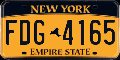 NY license plate FDG4165