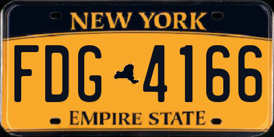 NY license plate FDG4166