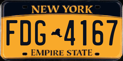 NY license plate FDG4167