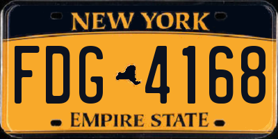 NY license plate FDG4168