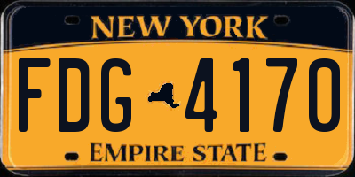 NY license plate FDG4170