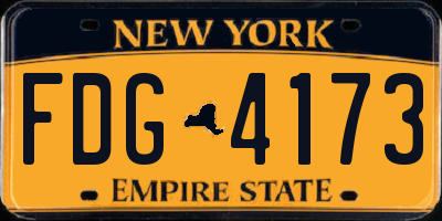 NY license plate FDG4173