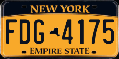 NY license plate FDG4175