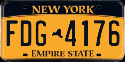 NY license plate FDG4176