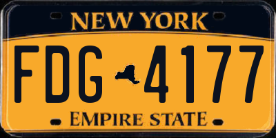 NY license plate FDG4177