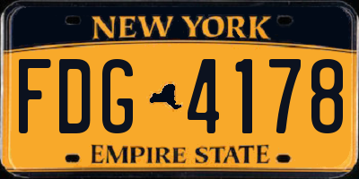 NY license plate FDG4178
