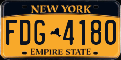 NY license plate FDG4180