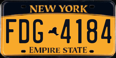NY license plate FDG4184