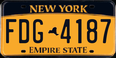 NY license plate FDG4187