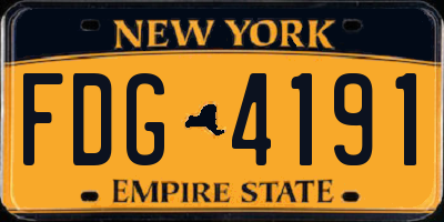 NY license plate FDG4191