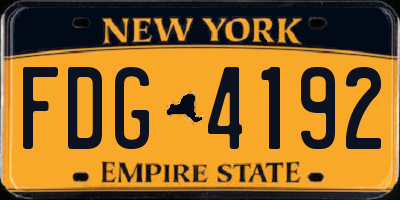 NY license plate FDG4192