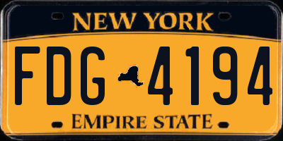 NY license plate FDG4194