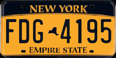NY license plate FDG4195