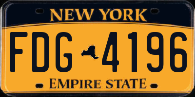 NY license plate FDG4196