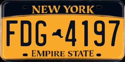 NY license plate FDG4197