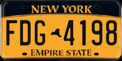 NY license plate FDG4198