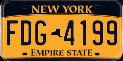 NY license plate FDG4199