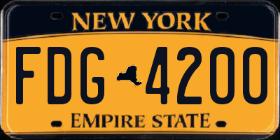 NY license plate FDG4200