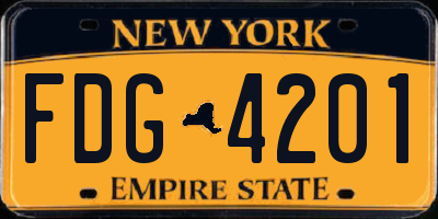 NY license plate FDG4201
