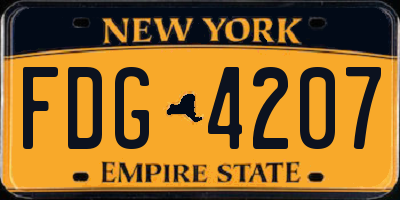 NY license plate FDG4207
