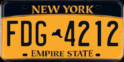 NY license plate FDG4212