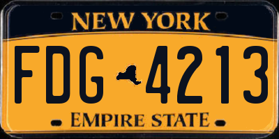 NY license plate FDG4213