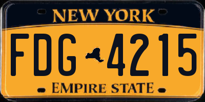NY license plate FDG4215