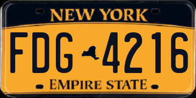 NY license plate FDG4216