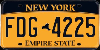 NY license plate FDG4225