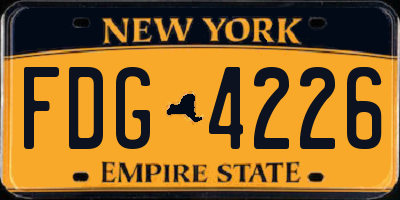 NY license plate FDG4226