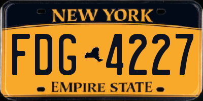 NY license plate FDG4227