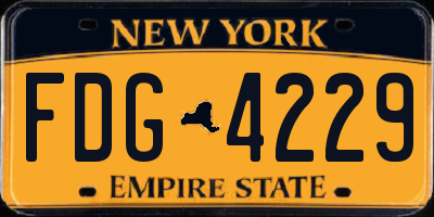NY license plate FDG4229