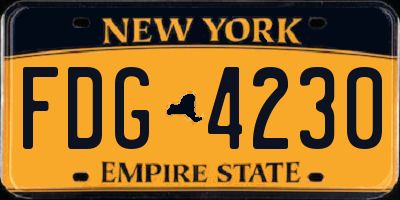 NY license plate FDG4230