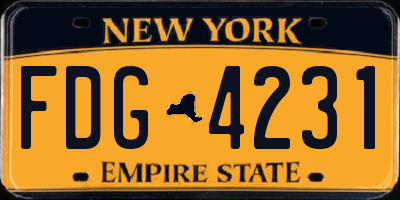 NY license plate FDG4231