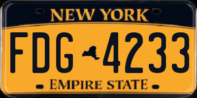 NY license plate FDG4233