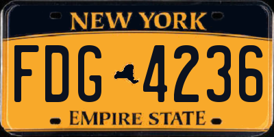 NY license plate FDG4236