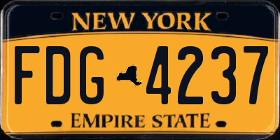 NY license plate FDG4237
