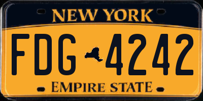 NY license plate FDG4242