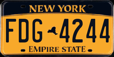 NY license plate FDG4244