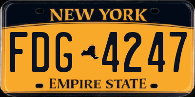 NY license plate FDG4247