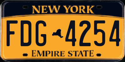NY license plate FDG4254