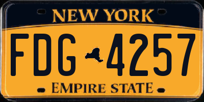 NY license plate FDG4257