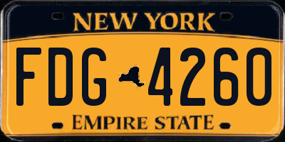NY license plate FDG4260