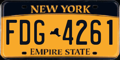 NY license plate FDG4261