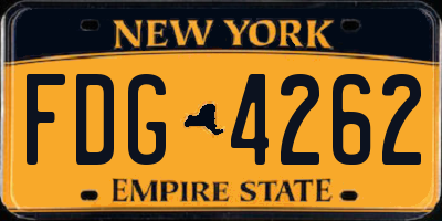 NY license plate FDG4262